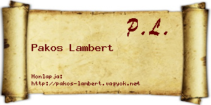 Pakos Lambert névjegykártya